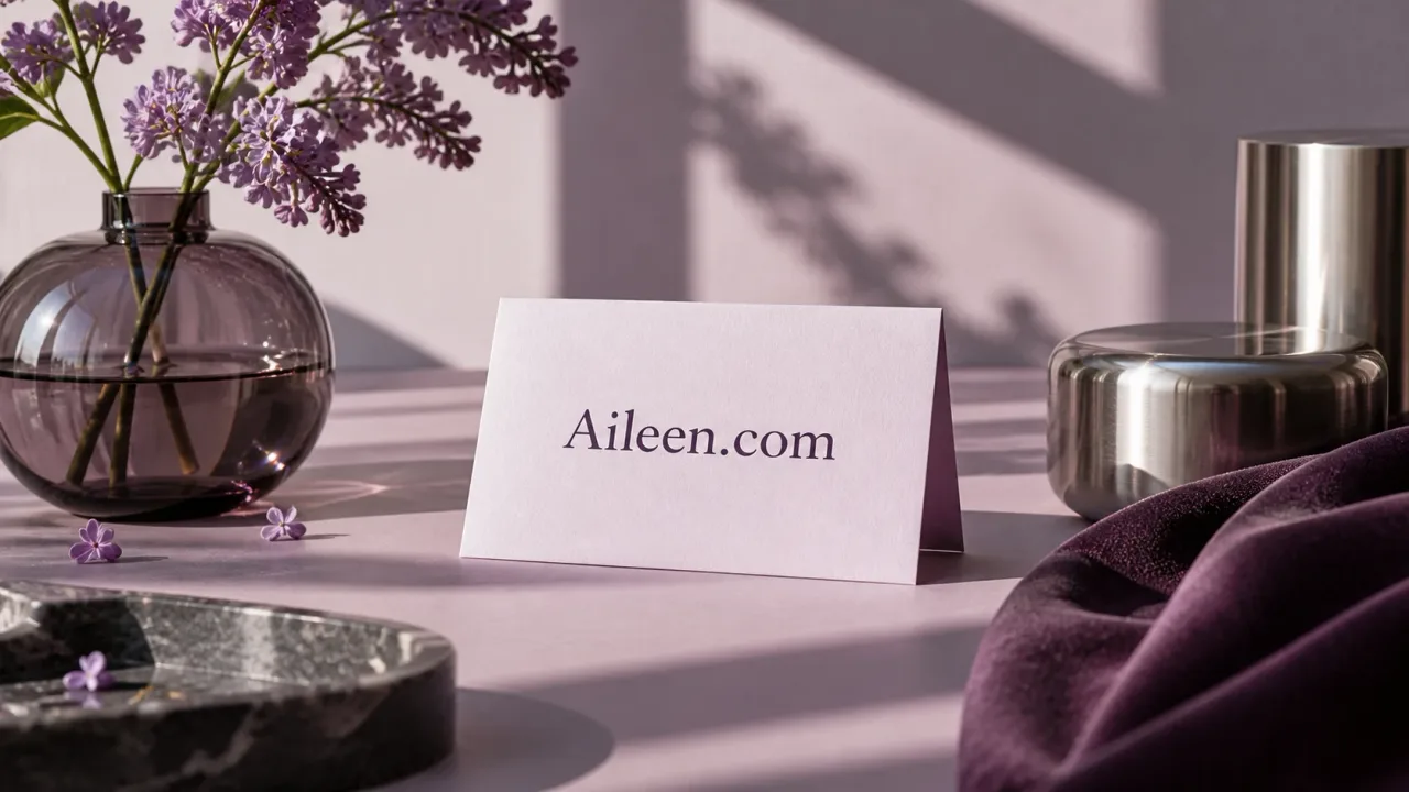 Lilac and plum editorial still life featuring Aileen.com